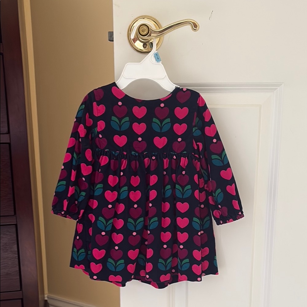 Jacadi Pink and Blue Heart Pattern Dress